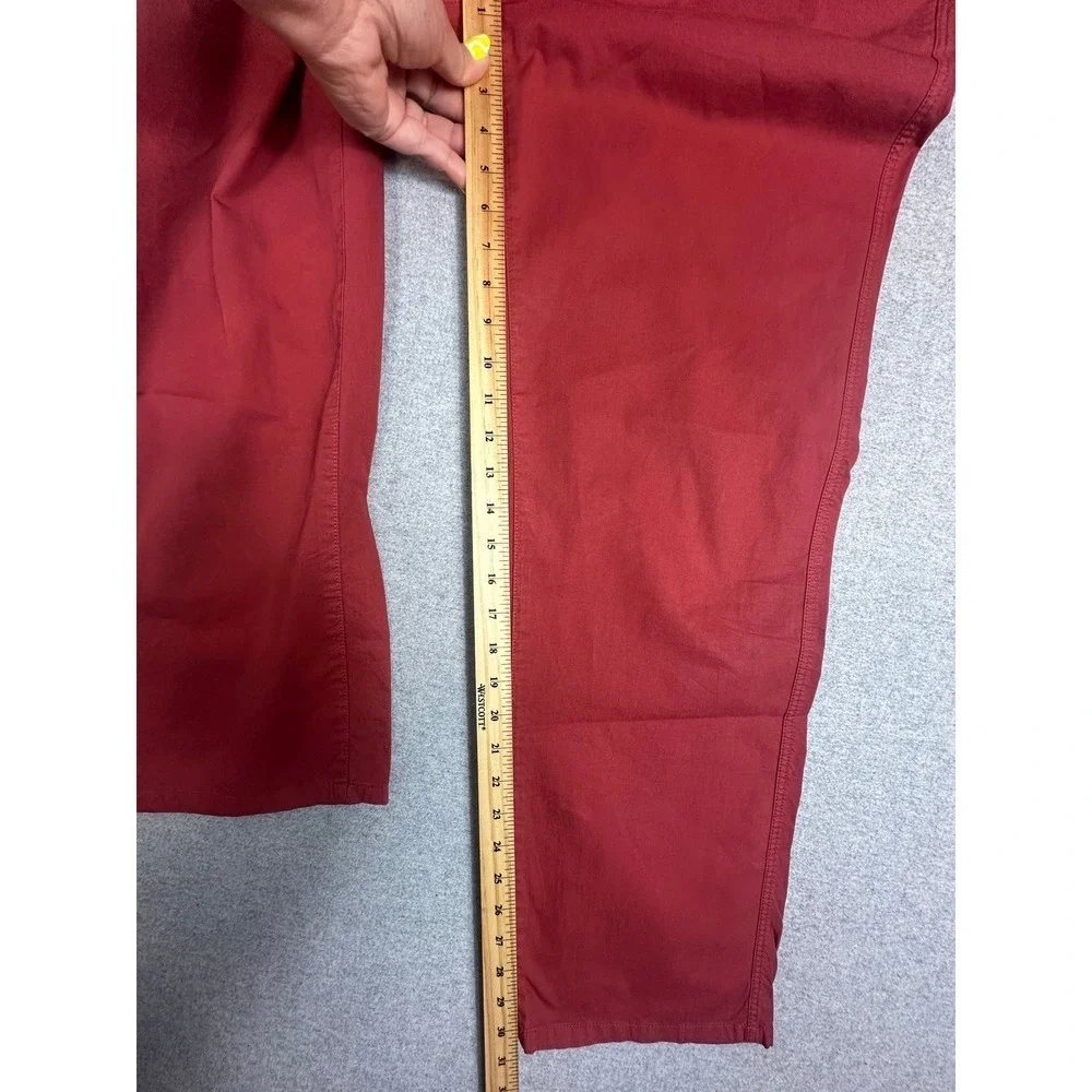 Banana Republic Aiden Summer Chino Pant Mens 35x32 Red Slim‎ Fit Cotton